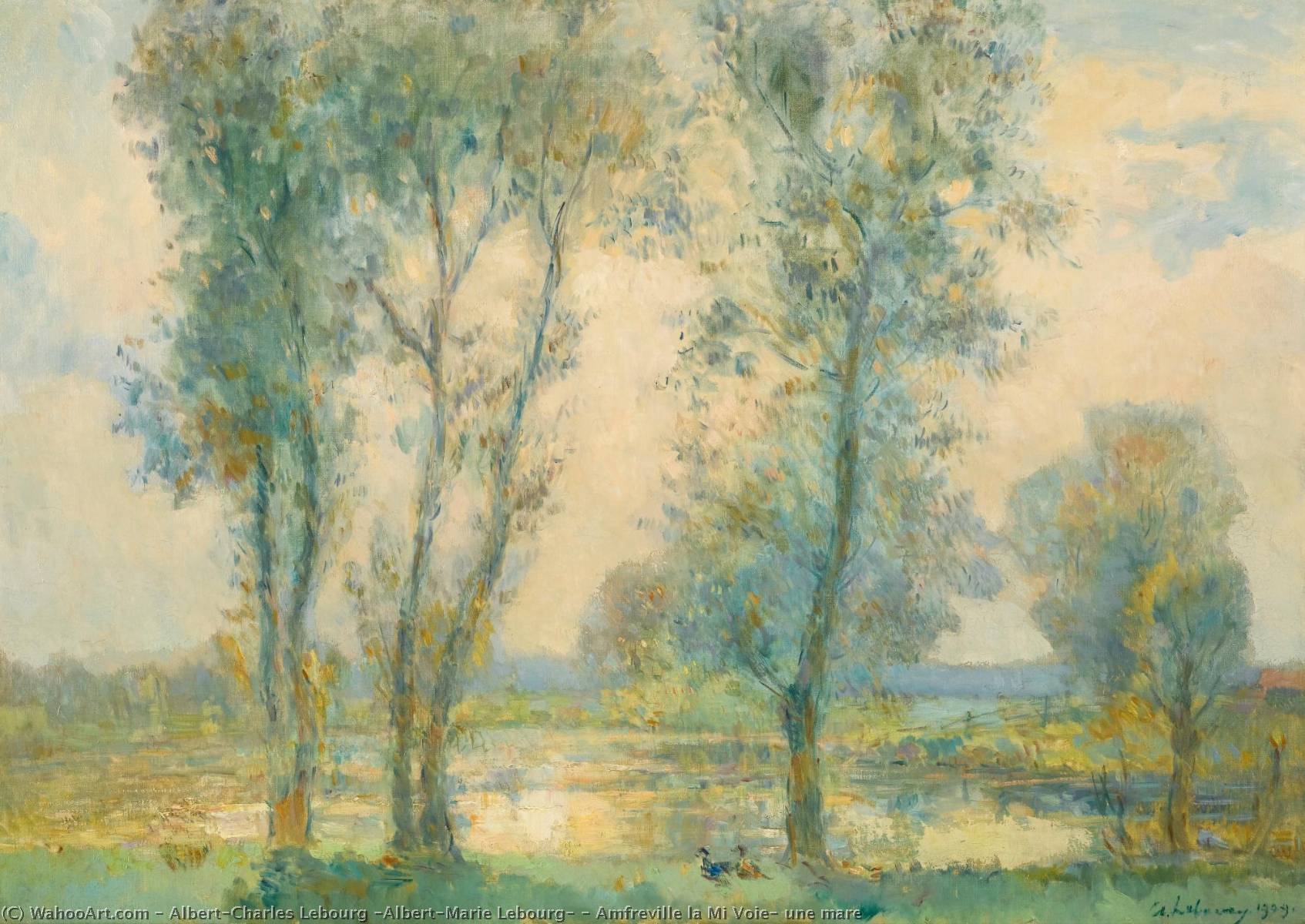 Amfreville La Mi Voie, Une Mare — Albert-charles Lebourg
