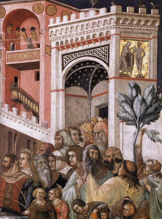 Assisi-vault-entry Of Christ Into Jerusalem (detail)2 — Pietro Lorenzetti
