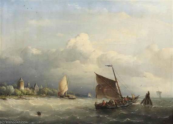 A Fishing Boat Mooring In Choppy Waters — Nicolaas Riegen