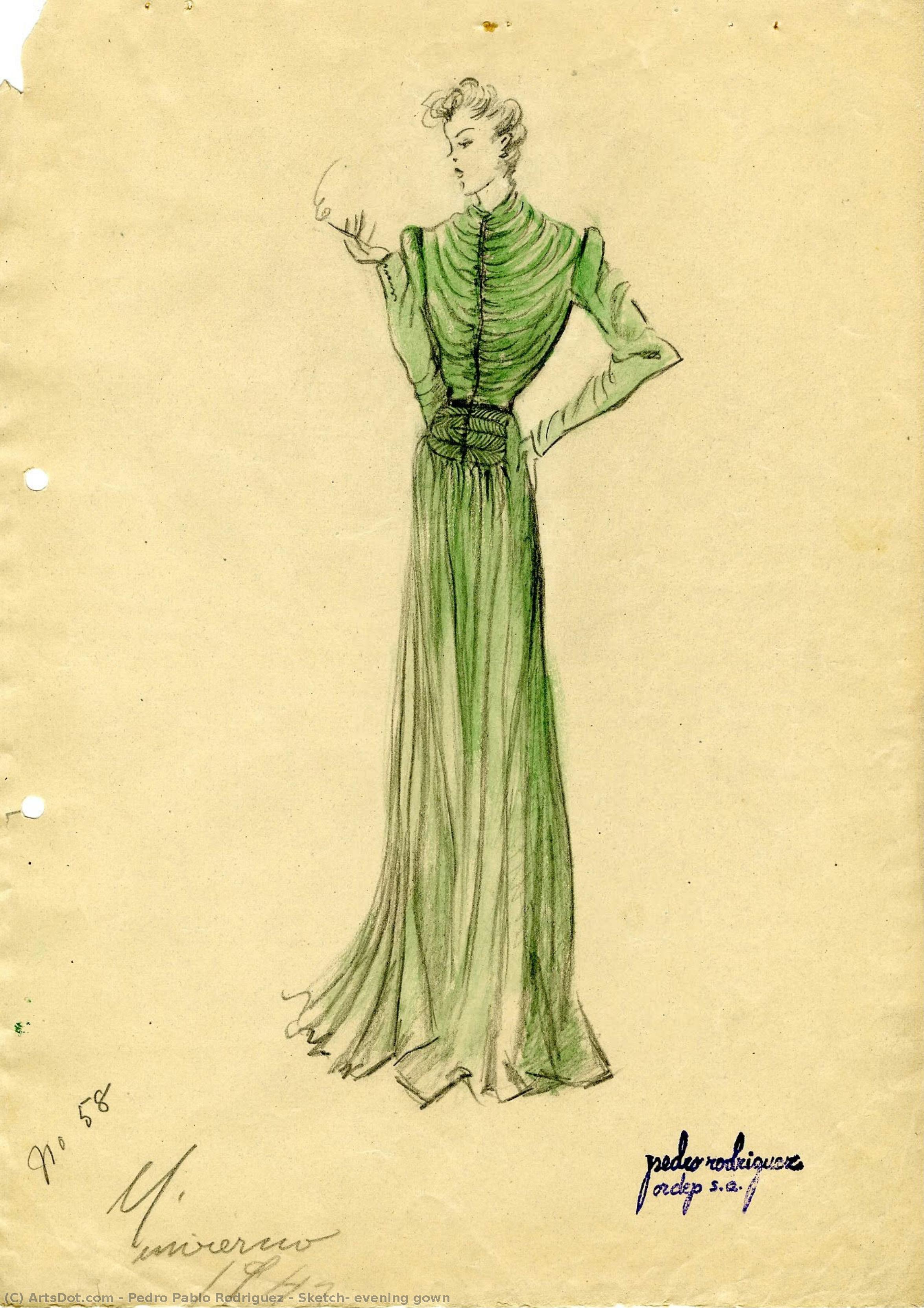 Sketch, Evening Gown — Pedro Pablo Rodriguez