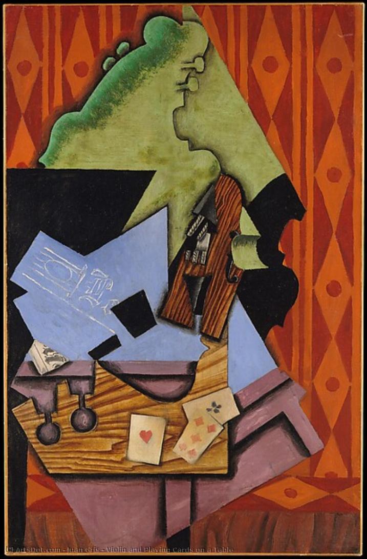 Violin And Playing Cards On A Table — Juan Gris