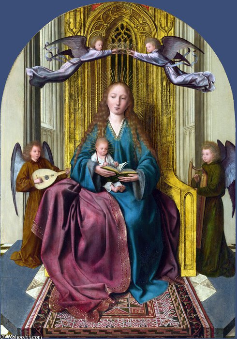 The Virgin And Child Enthroned, With Four Angels — Quentin Massys
