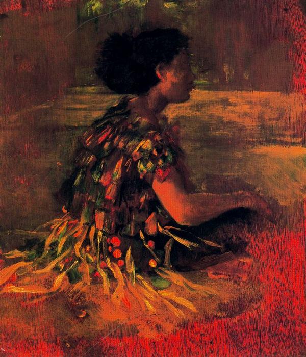 Girl In Grass Dress (seated Samoan Girl) — John La Farge