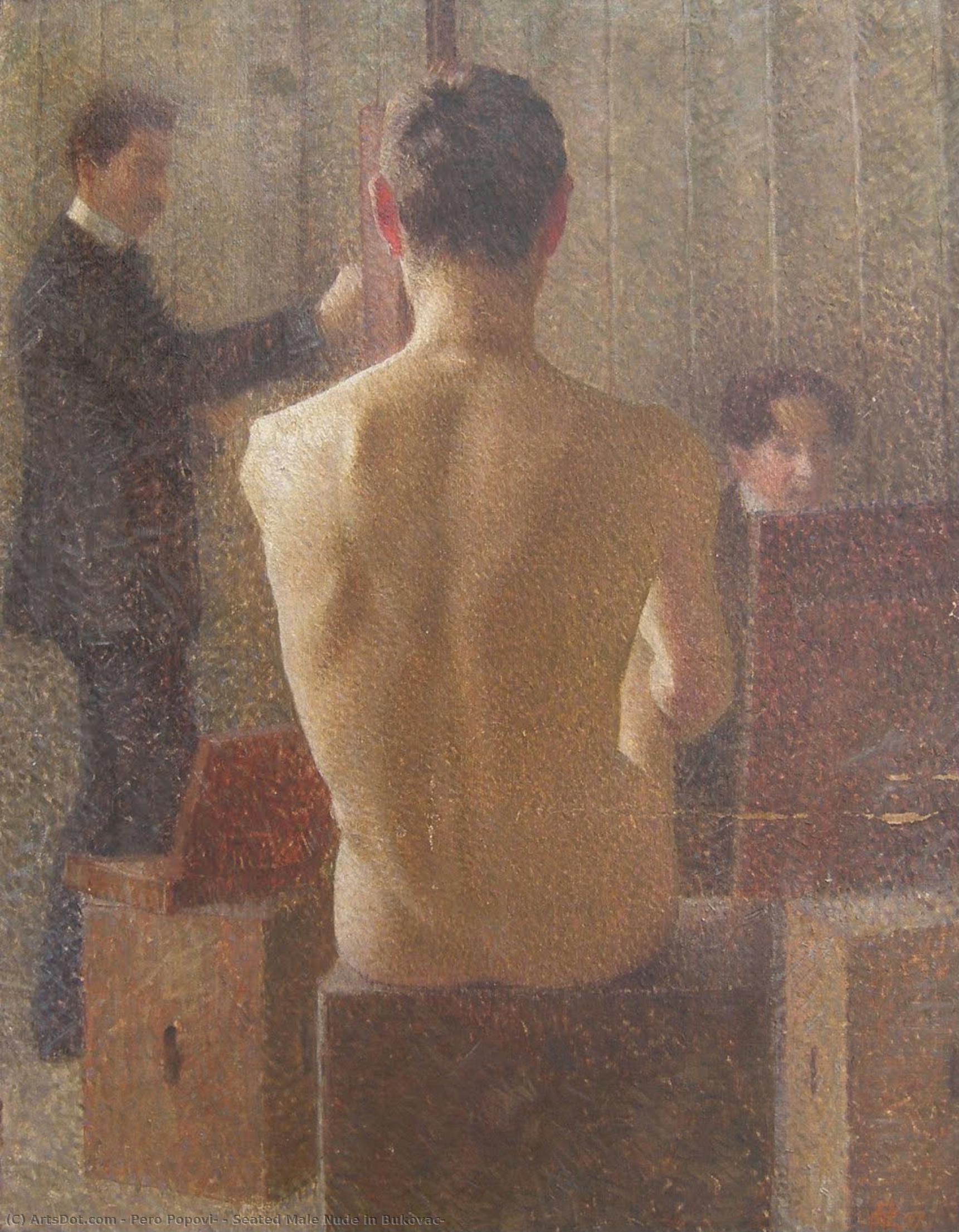 Seated Male Nude In Bukovac — Pero Popović