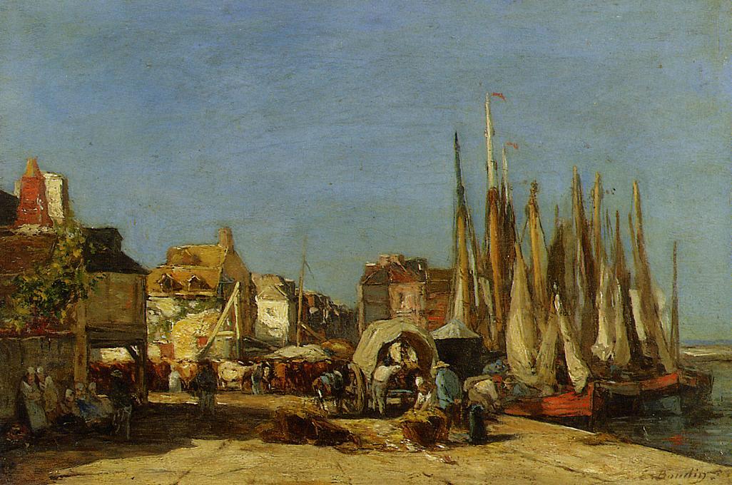 Honfleur, The Quarantine Dock And The Cattle Market — Eugène Louis Boudin
