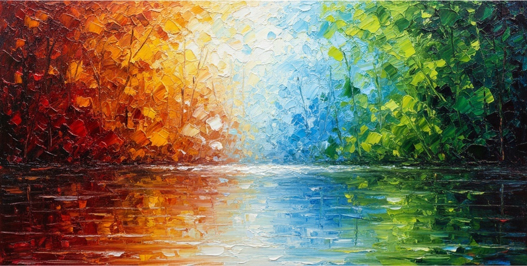 Chromatic Resonance: A Singular Symphony Of Textured Light And Verdant Reflections — Christian Noiret
