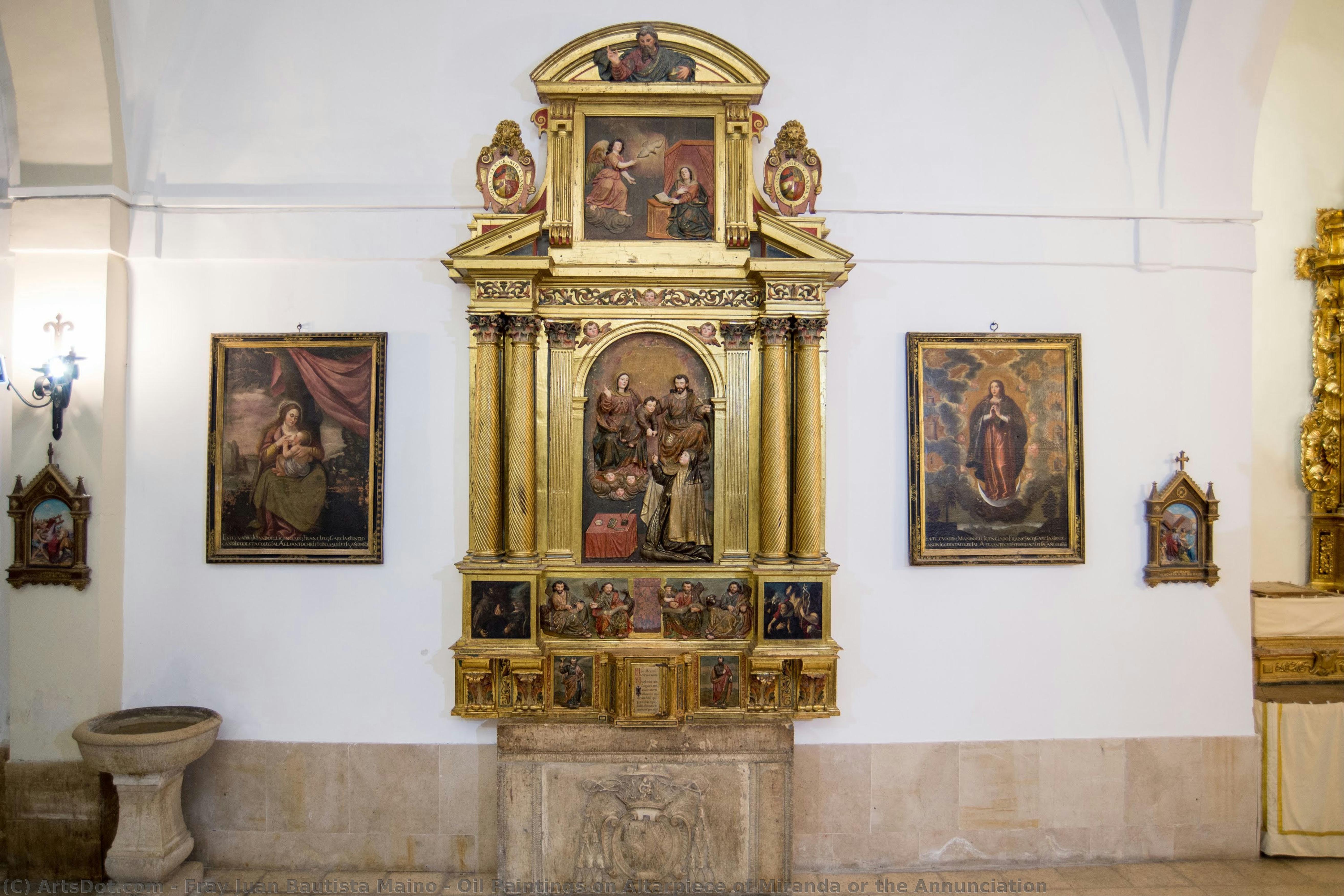 Oil Paintings On Altarpiece Of Miranda Or The Annunciation — Fray Juan Bautista Maino