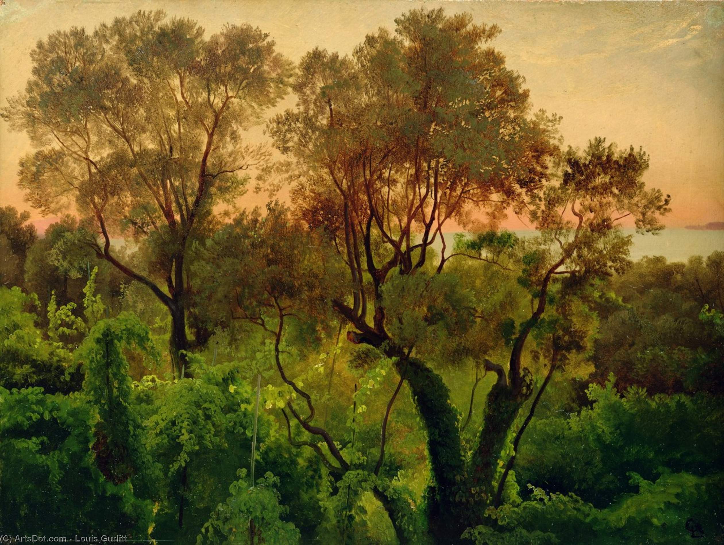 Slope With Olive Trees — Louis Gurlitt