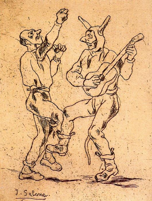 Máscaras Bailando Con Guitarra — José Gutiérrez Solana