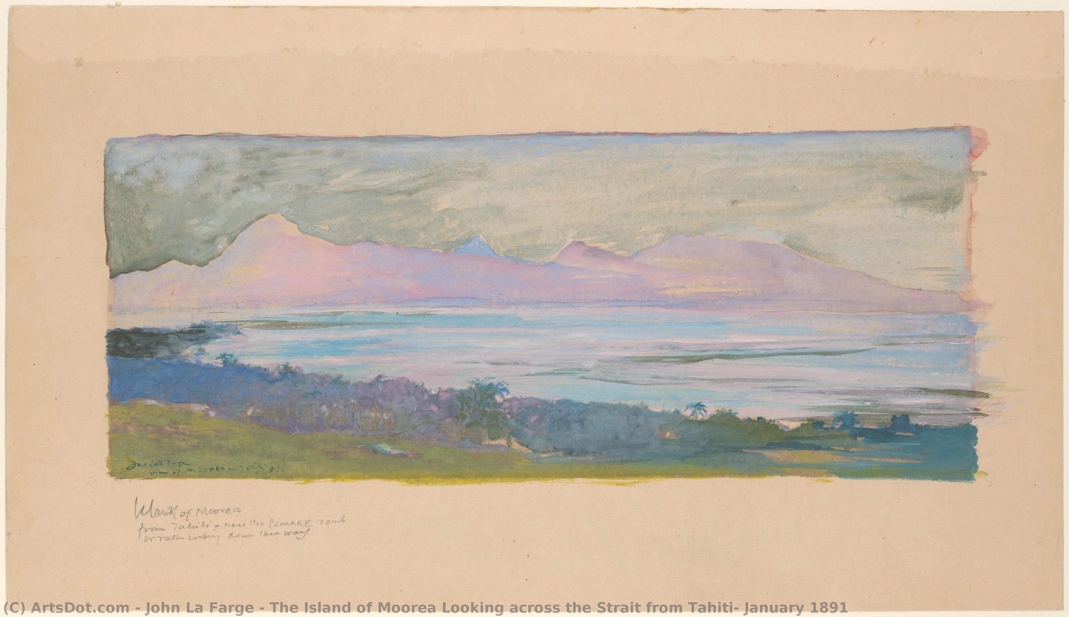 The Island Of Moorea Looking Across The Strait From Tahiti, January 1891 — John La Farge