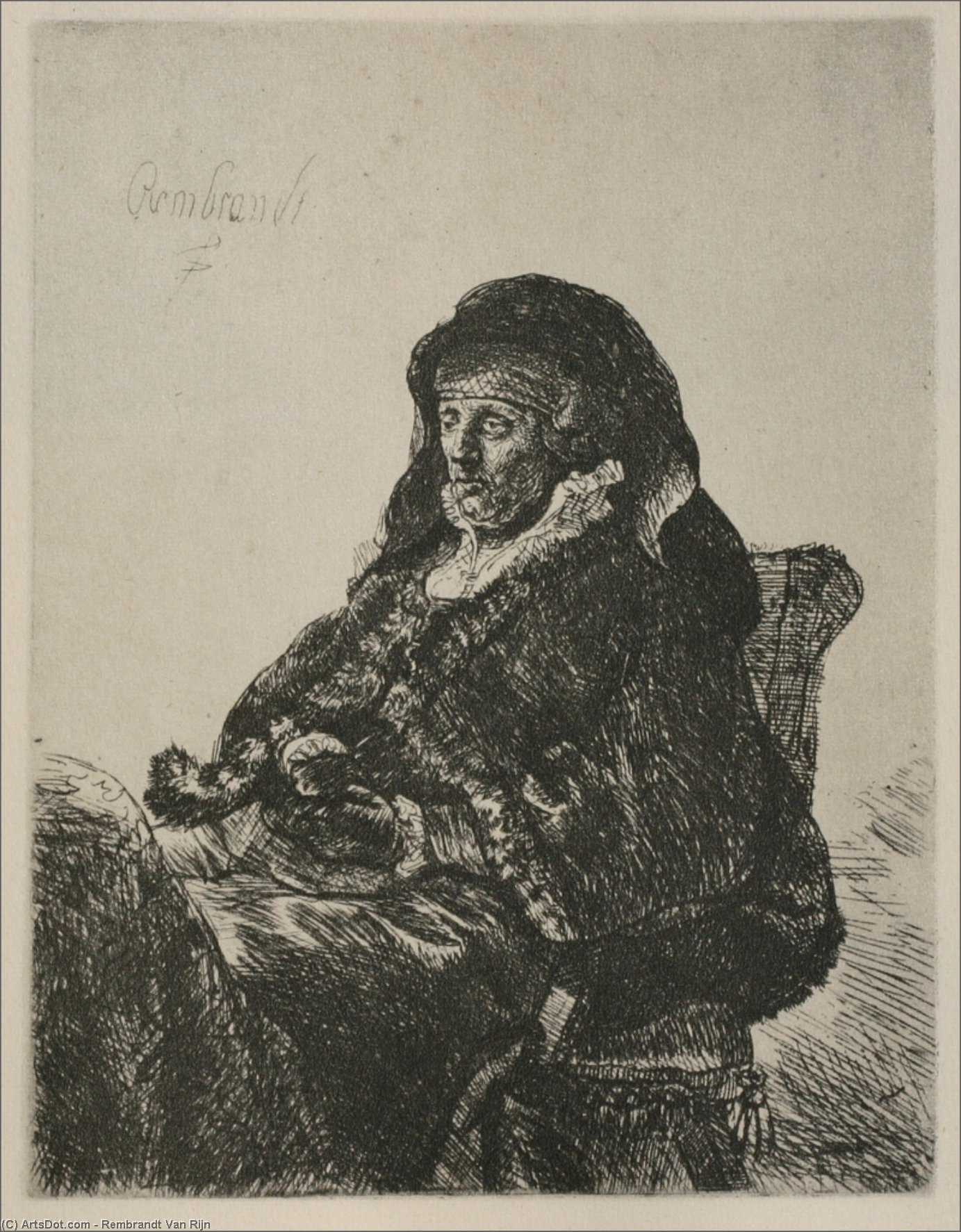 Rembrandt's Mother In A Widow's Dress — Рембрант
