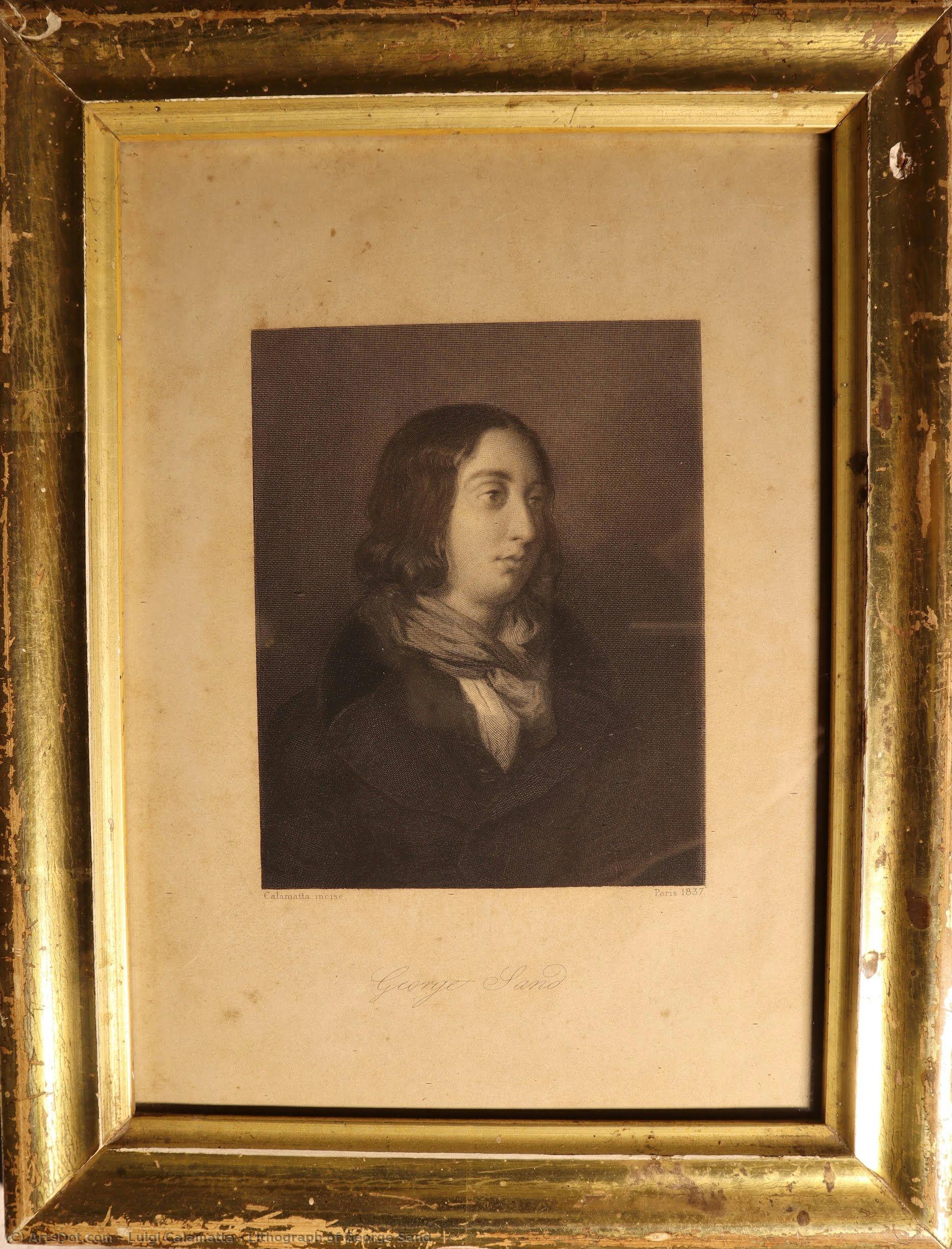 Lithograph Of George Sand — Luigi Calamatta