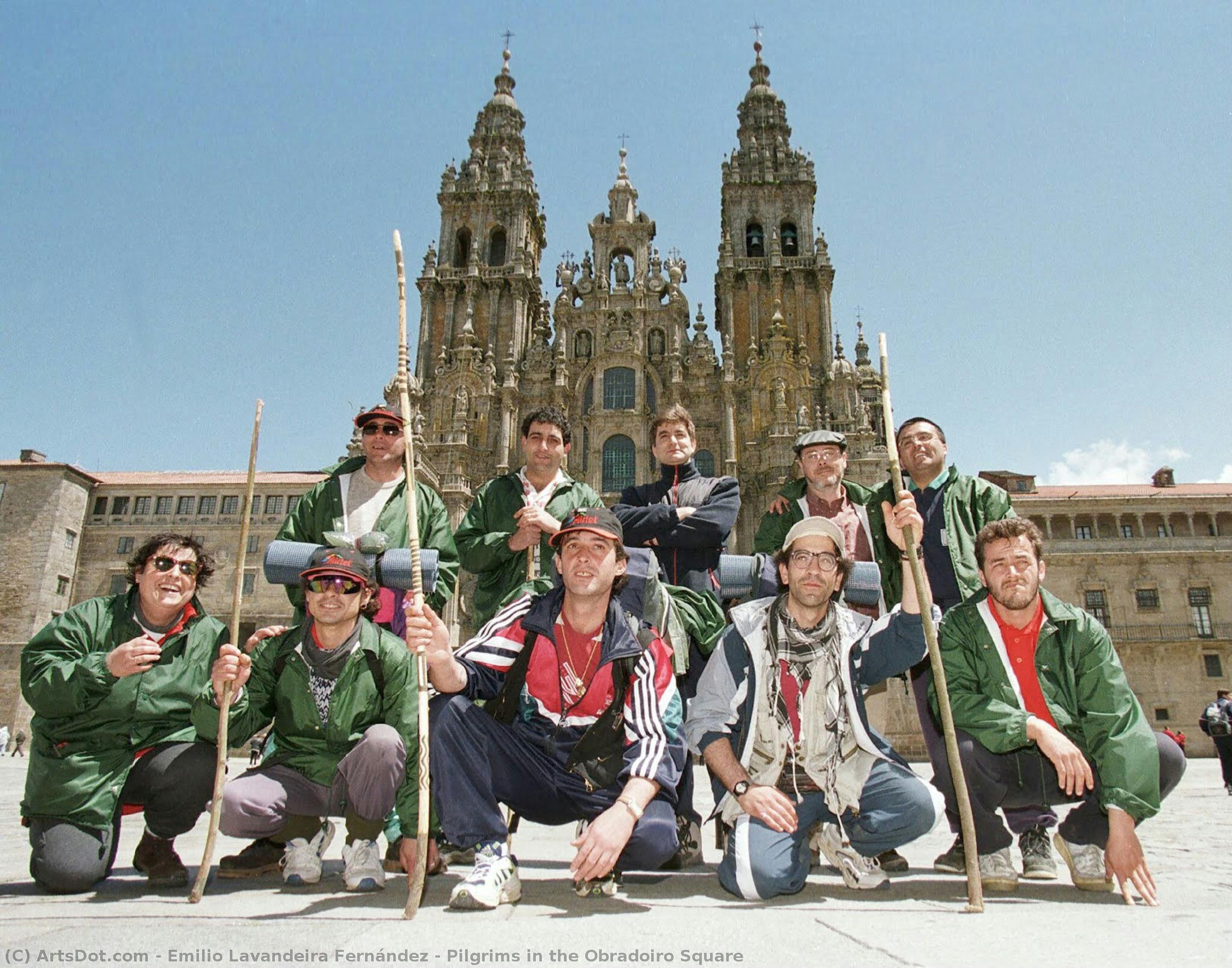 Pilgrims In The Obradoiro Square — Emilio Lavandeira Fernández