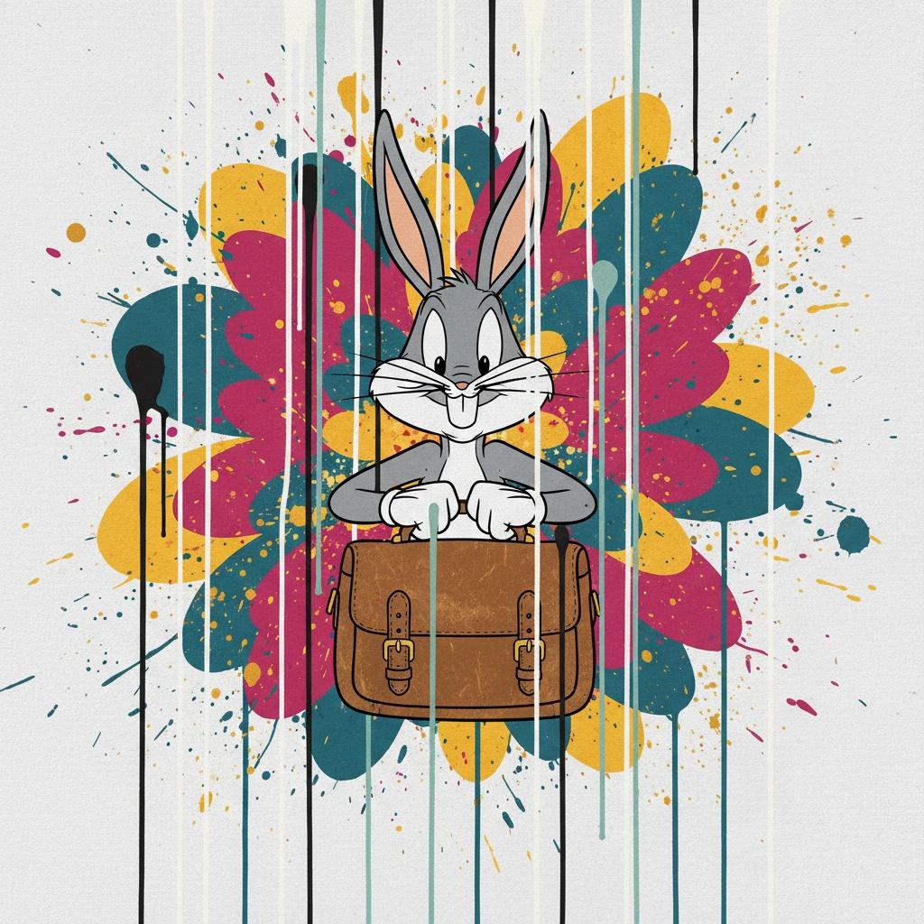 Ephemeral Radiance: A Playful Symphony Of Chromatic Splatters And Vertical Ink Drips — Laurent Charpentier