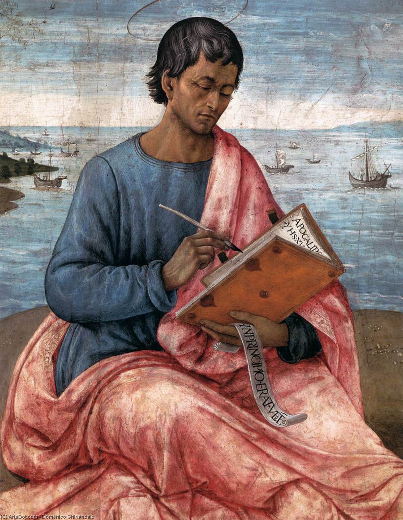 Der Heilige Johannes Der Evangelist Auf Der Insel Patmos (detail) — Domenico Ghirlandaio