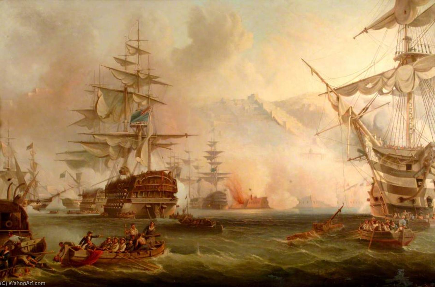 The Bombardment Of Algiers, 27 August 1816 (copy After George Chambers I) — Henry J Morgan