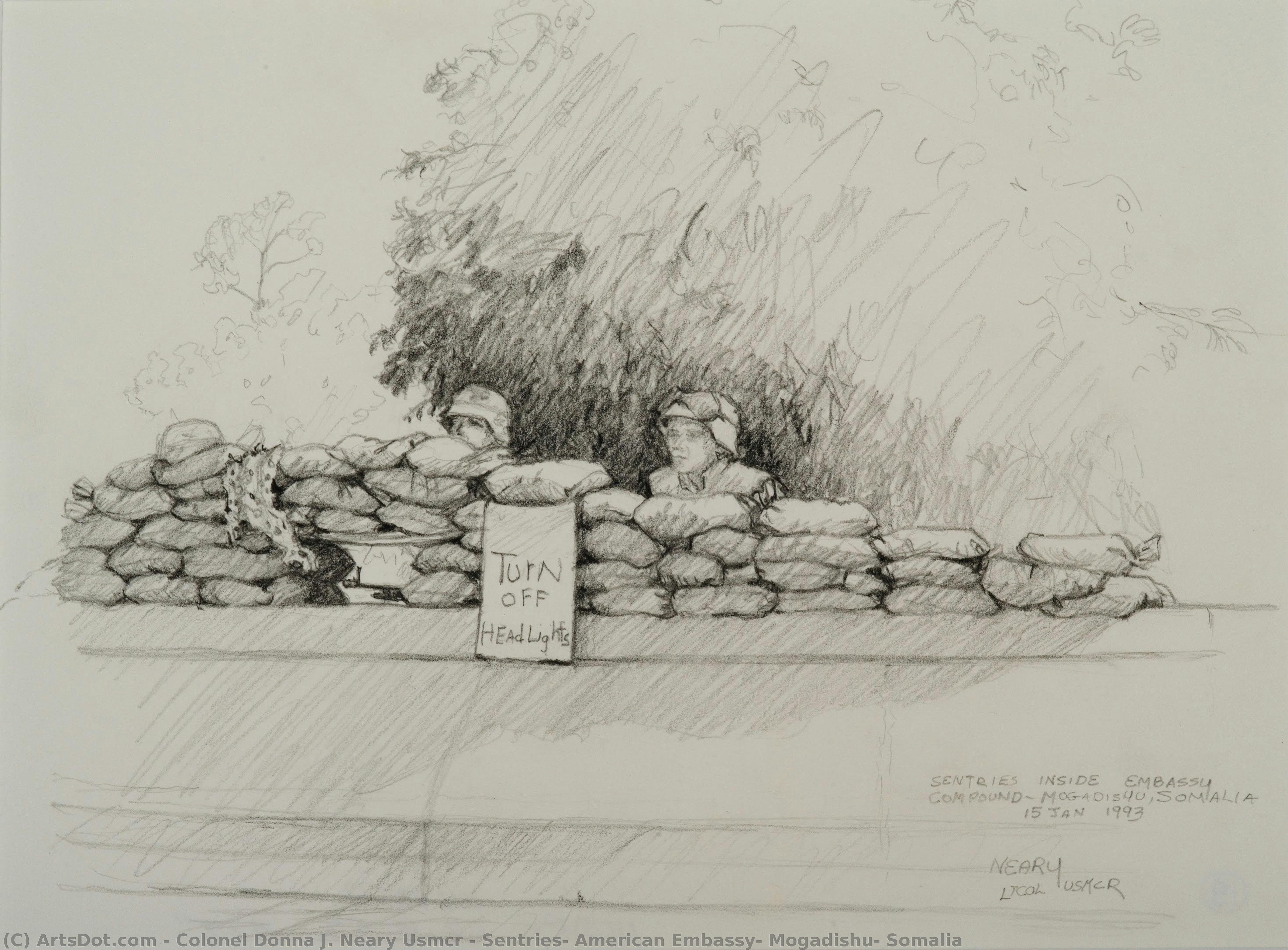 Sentries, American Embassy, Mogadishu, Somalia — Colonel Donna J. Neary Usmcr