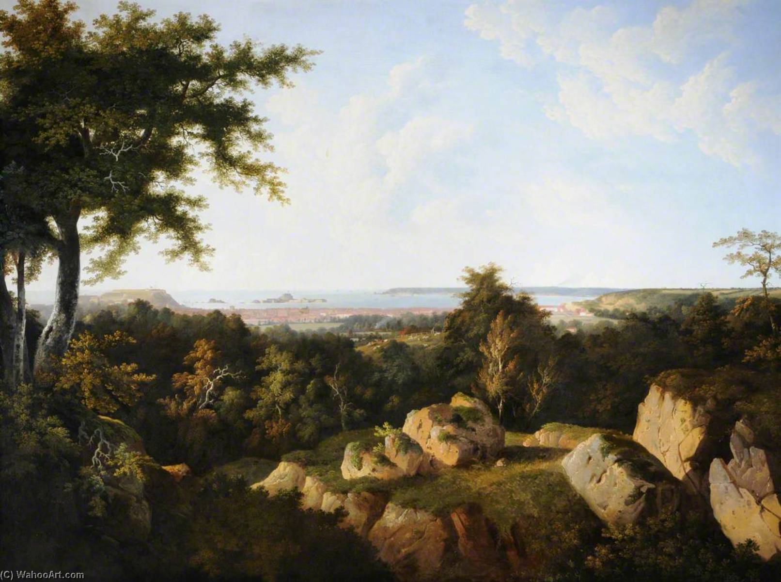 View Of St Helier, St Aubin's Bay And Elizabeth Castle From Westmount — John Tobias Young