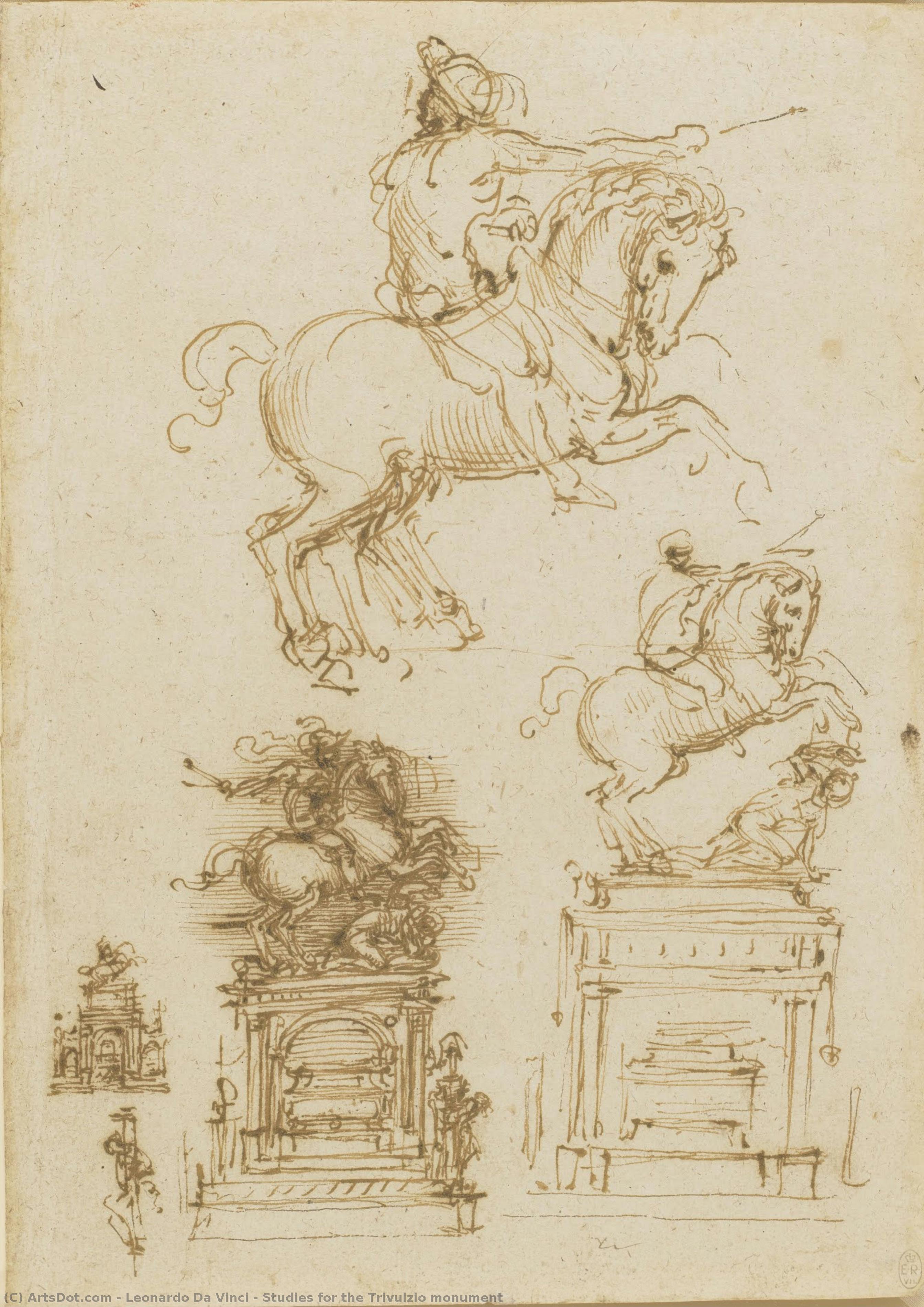 Studies For The Trivulzio Monument — Leonardo Da Vinci