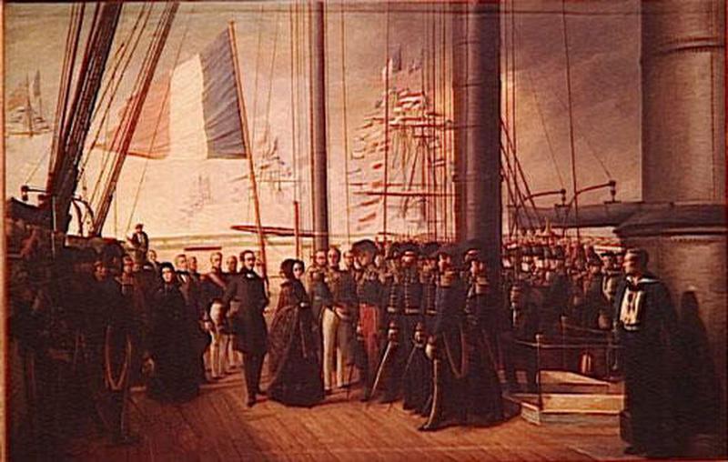La Reine Victoria Visitant L'escadre Francaise En Rade De Portsmouth.15 Octobre 1844 — Francois Auguste Biard