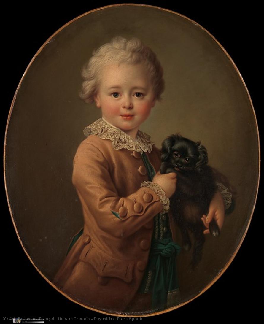 Boy With A Black Spaniel — Франсуа Юбер Друа