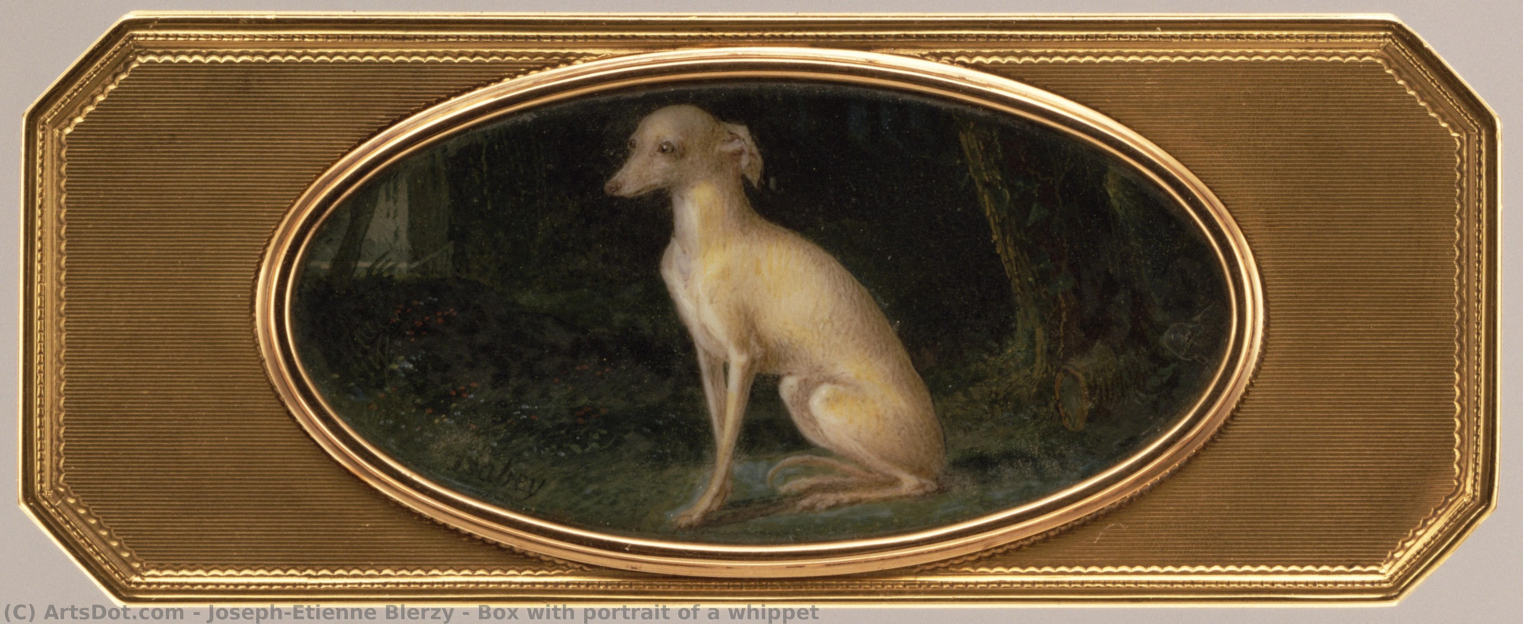Box With Portrait Of A Whippet — Joseph-étienne Blerzy