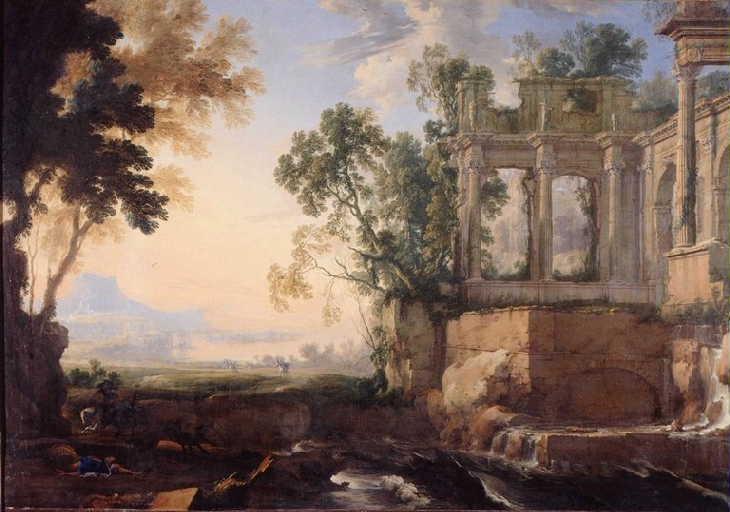 Paysage De Ruines Avec La Chute D'antiochus — Pierre-antoine Patel
