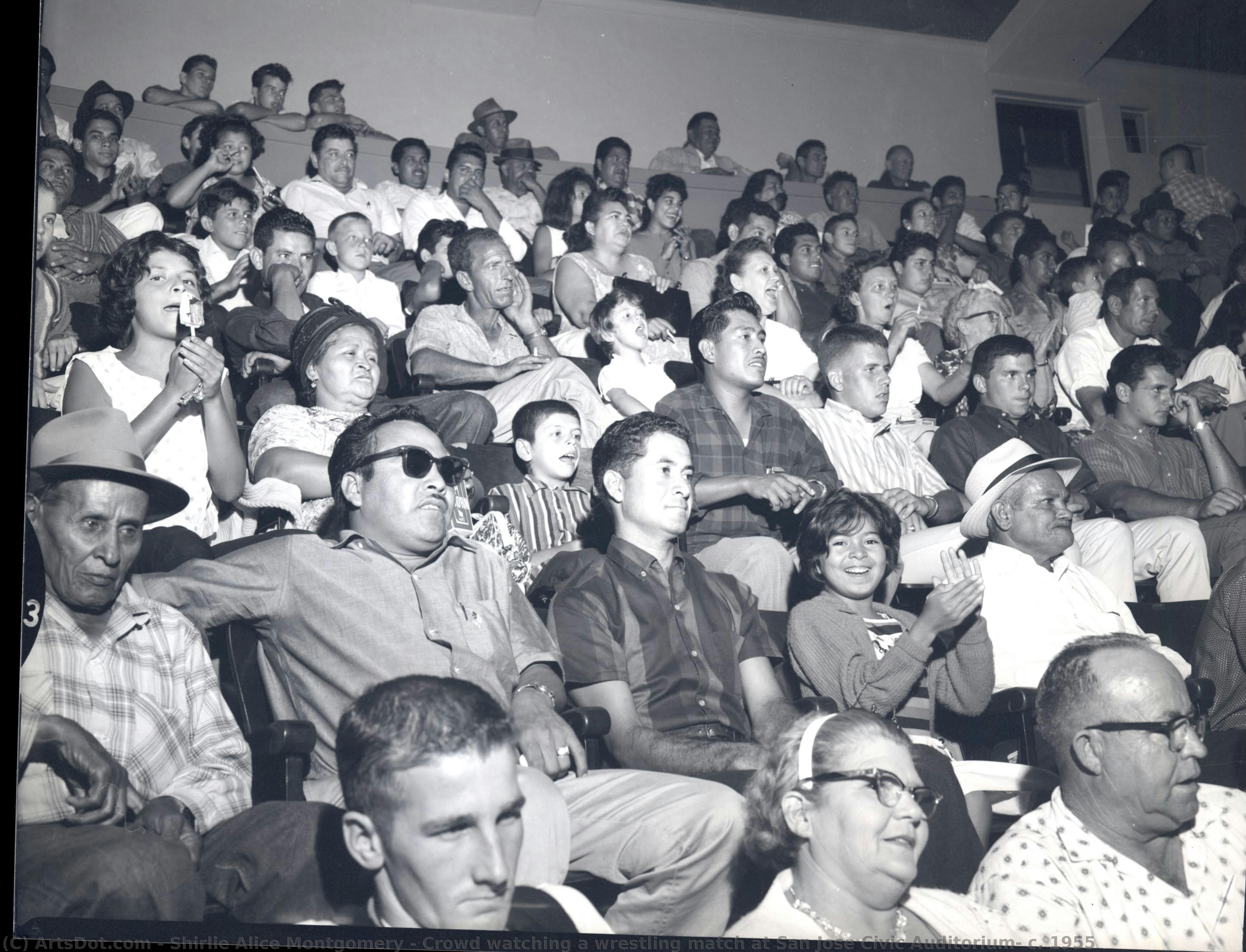 Crowd Watching A Wrestling Match At San Jose Civic Auditorium, C. 1955 — Shirlie Alice Montgomery