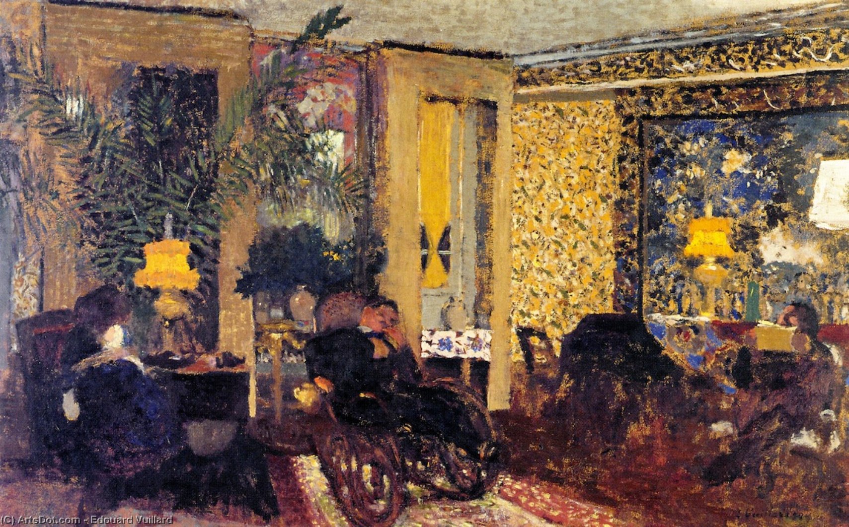 Interior, The Salon With Three Lamps, Rue Saint-florentin — Jean-édouard Vuillard