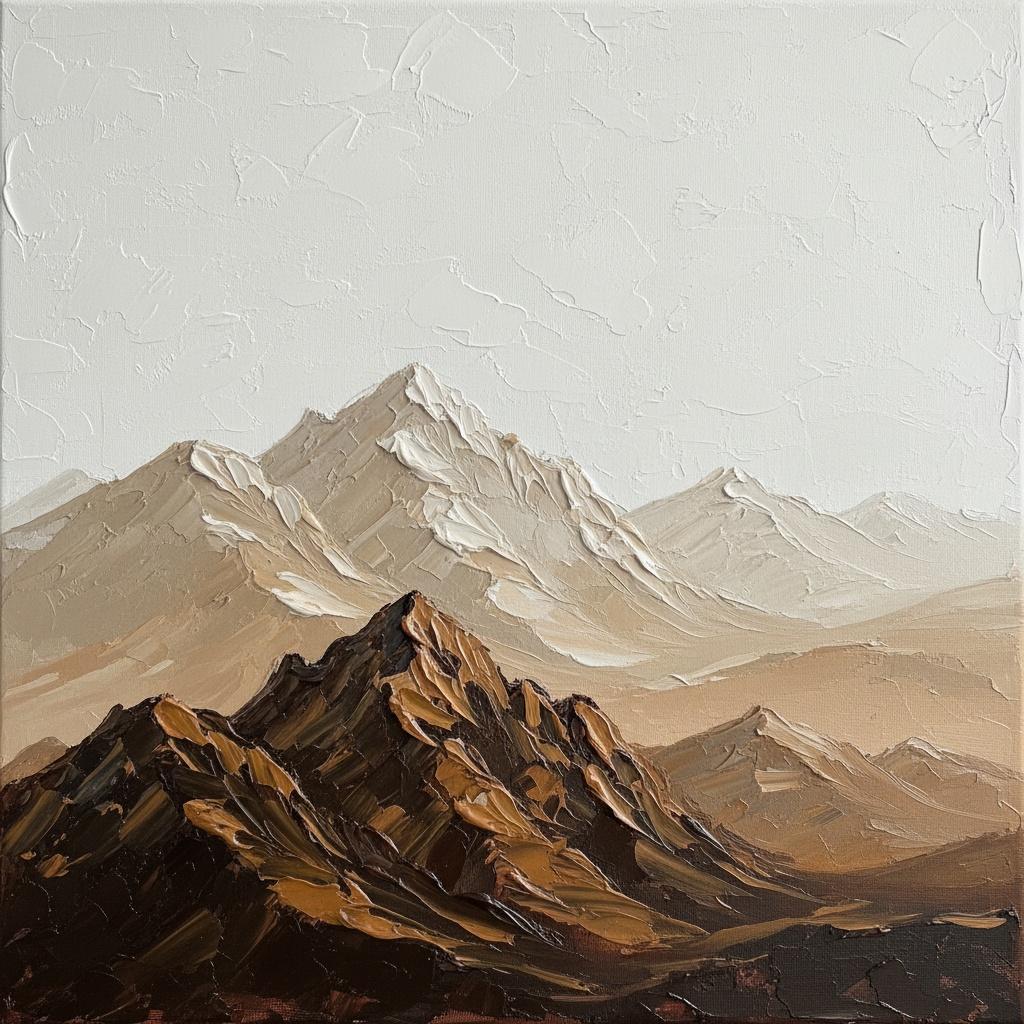Monolithic Echoes Of Umber Peaks In A Sculptural Atmospheric Landscape — David Moreau