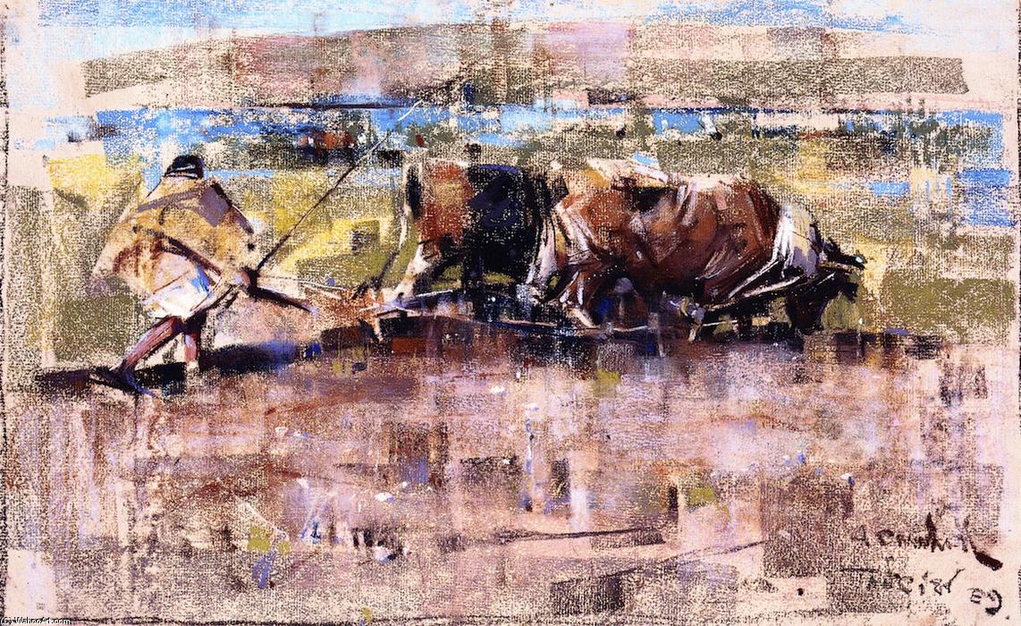 Oxen Ploughing, Tangier — Džozef Krol