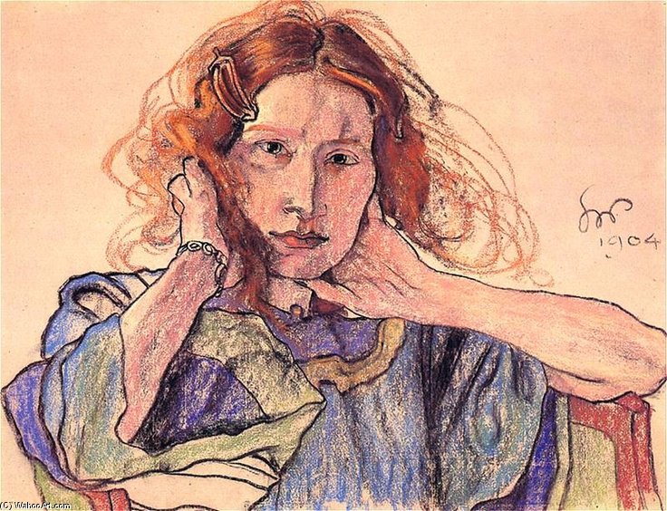 Portrait Of Irena Solska — Stanislaw Wyspianski