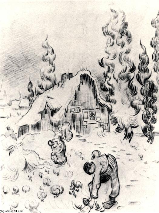 Snowy Landscape With Stooping Woman — Vincent Willem Van Gogh
