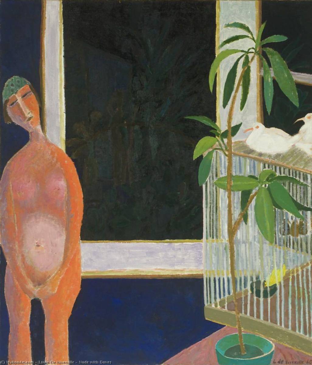 Nude With Doves — Louis De Niverville