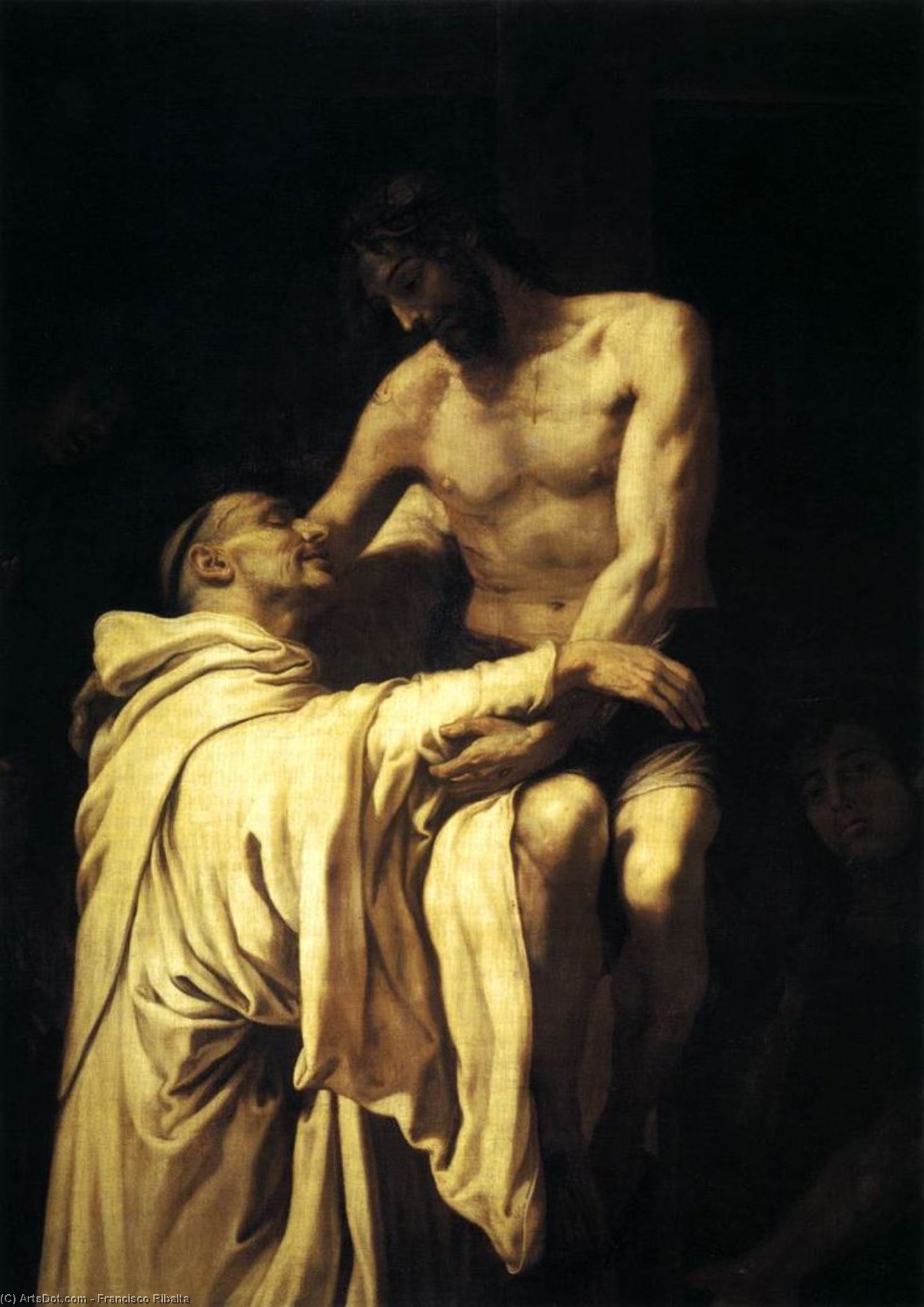 Christ Embracing St Bernard — Francisco Ribalta