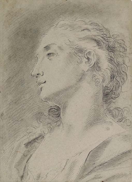 Head Of A Young Woman In Profile To The Left — Donato Creti