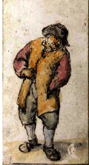 Standing Peasant, His Left Hand In His Coat Pocket — Adriaen Van Ostade