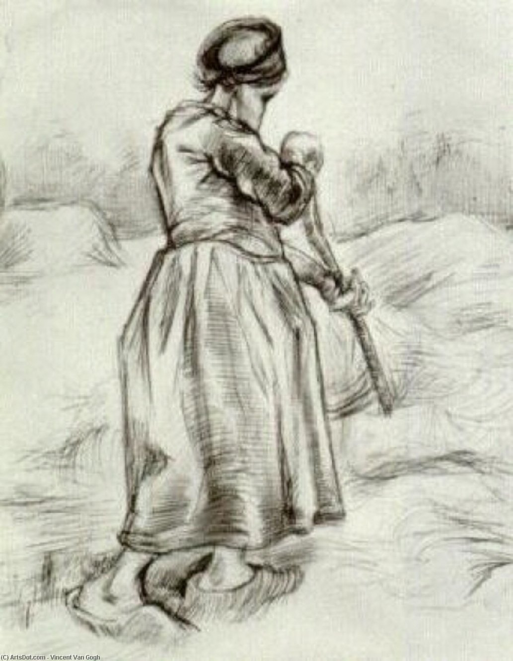Bauernfrau Beim Heuen, Ansicht Von Hinten — Vincent Willem Van Gogh