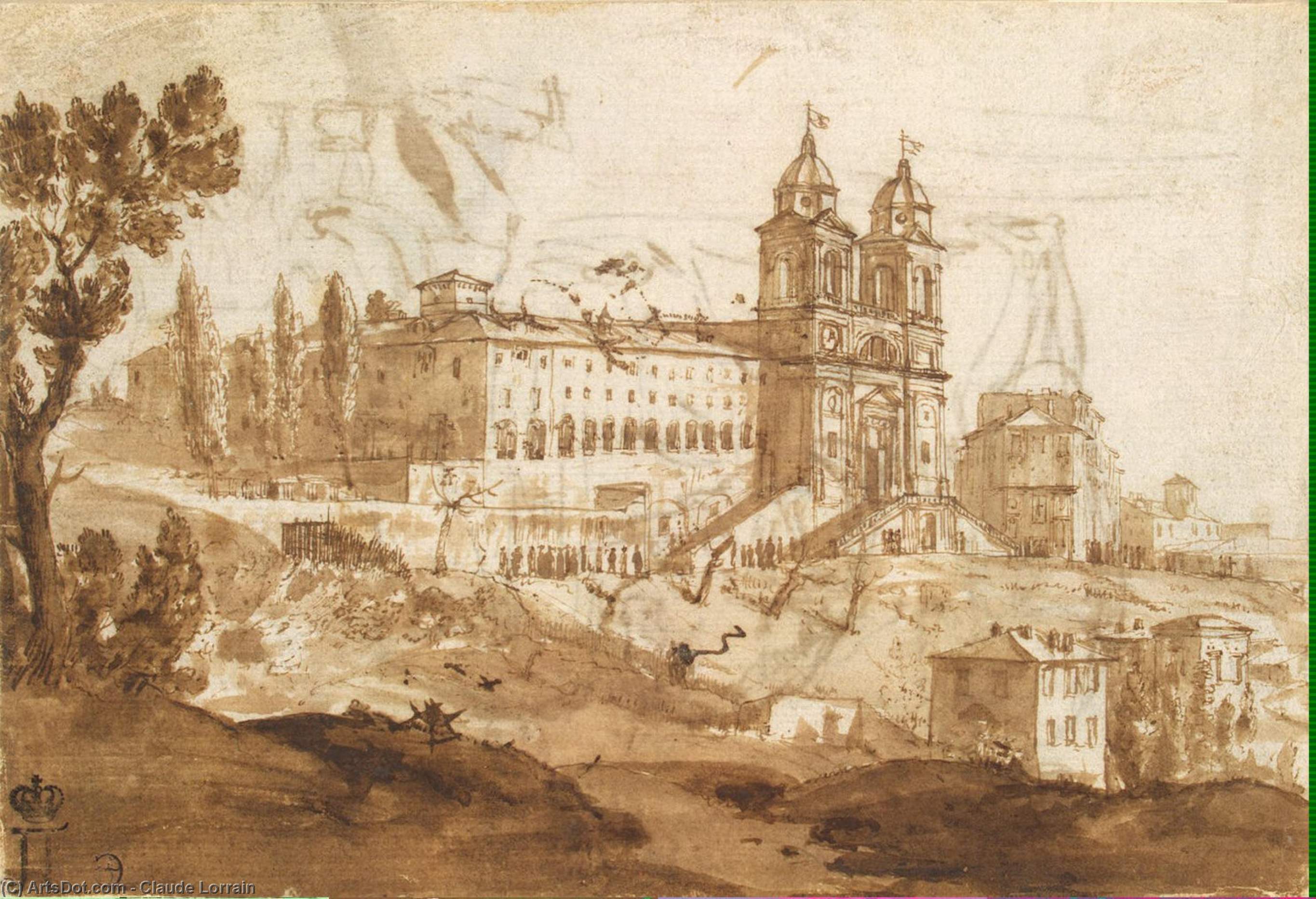 View Of The Church Of S. Trinita Dei Monti, Rome — Claude Lorrain (claude Gellée)
