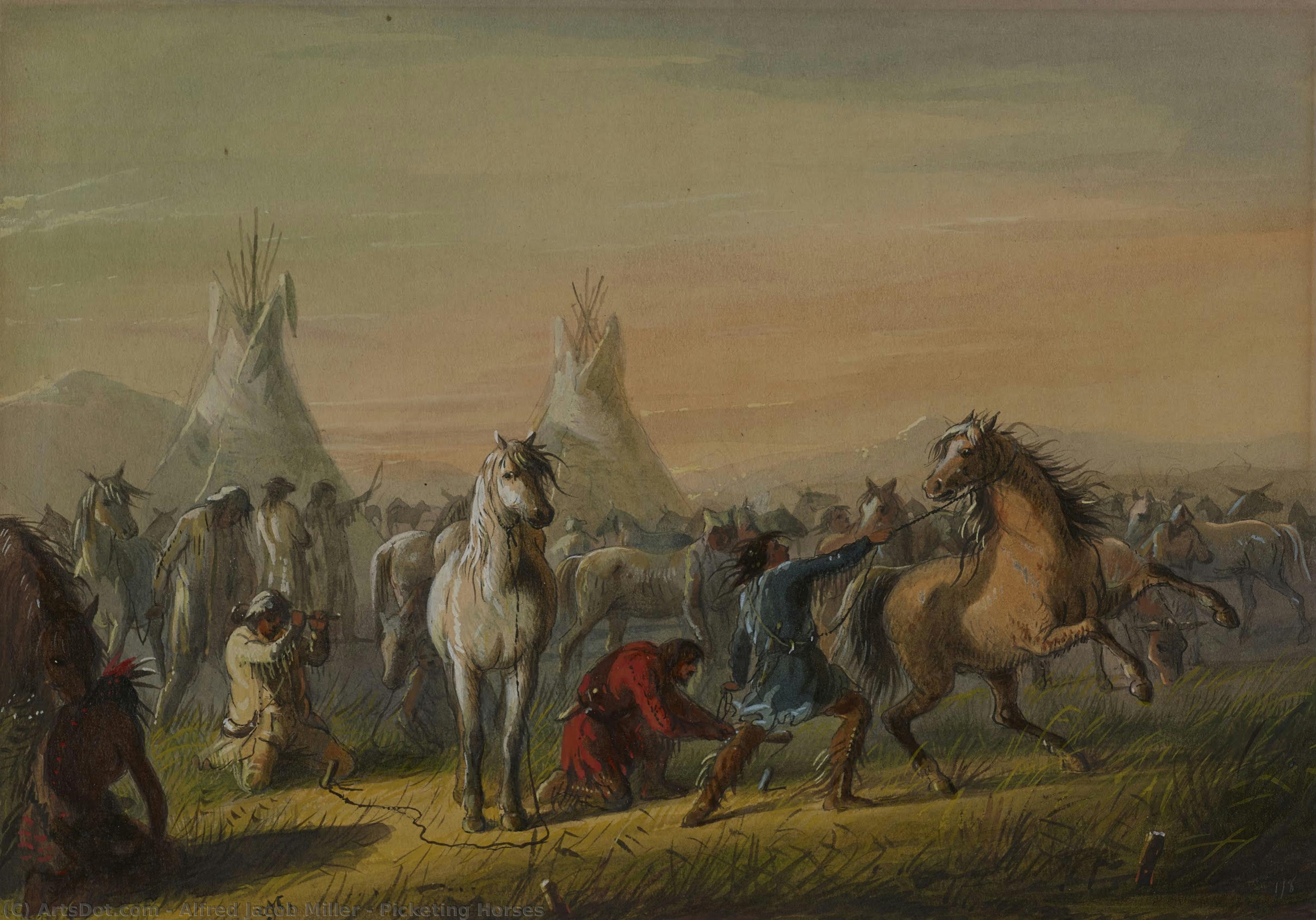 Picketing Horses — Альфред Якоб Миллер