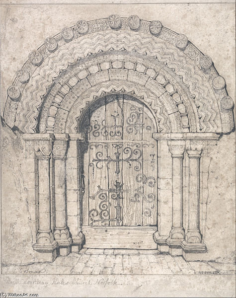 North Doorway Of Hales Church, Norfolk — John Sell Cotman
