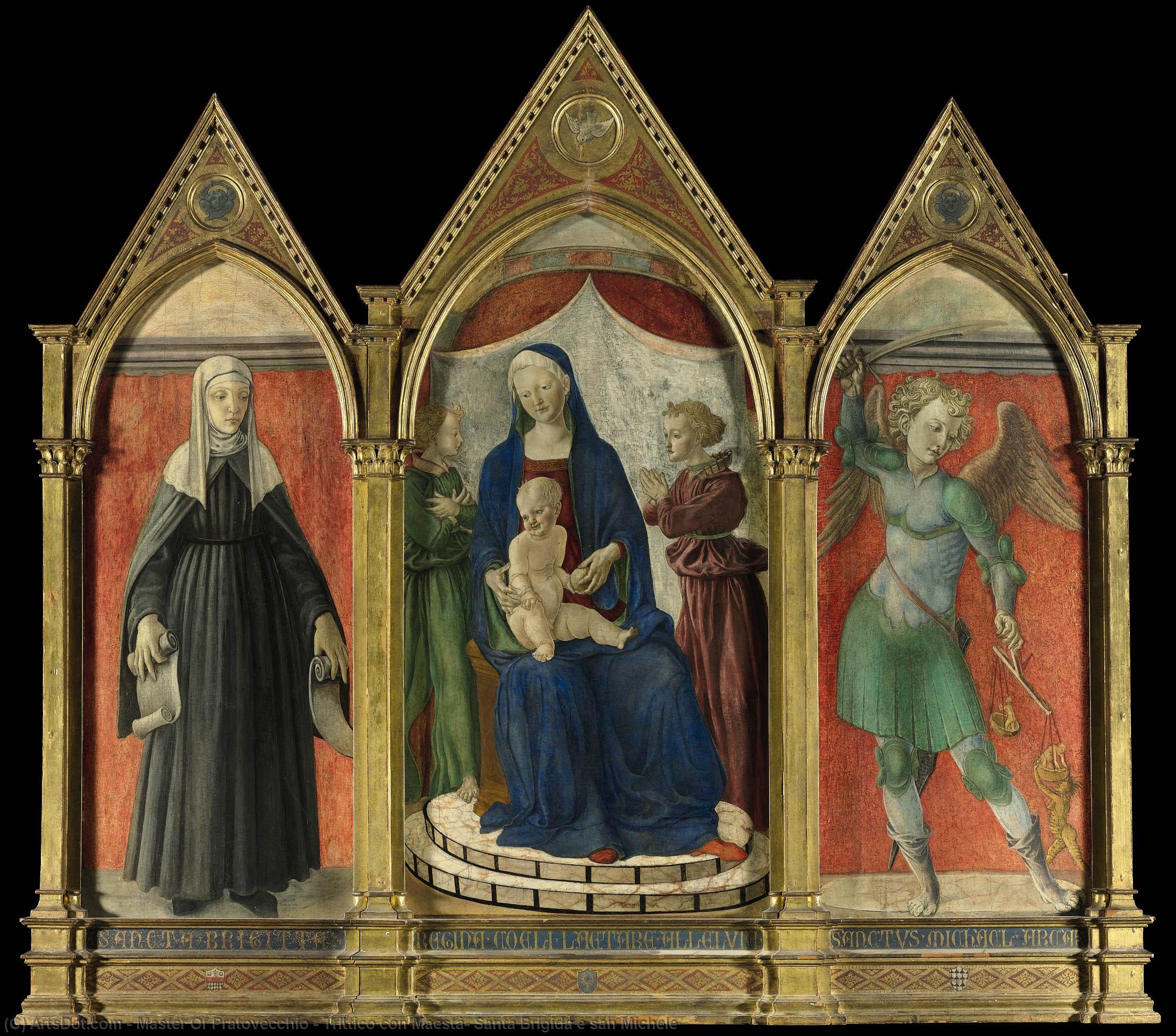 Trittico Con Maestà, Santa Brigida E San Michele — Master Of Pratovecchio
