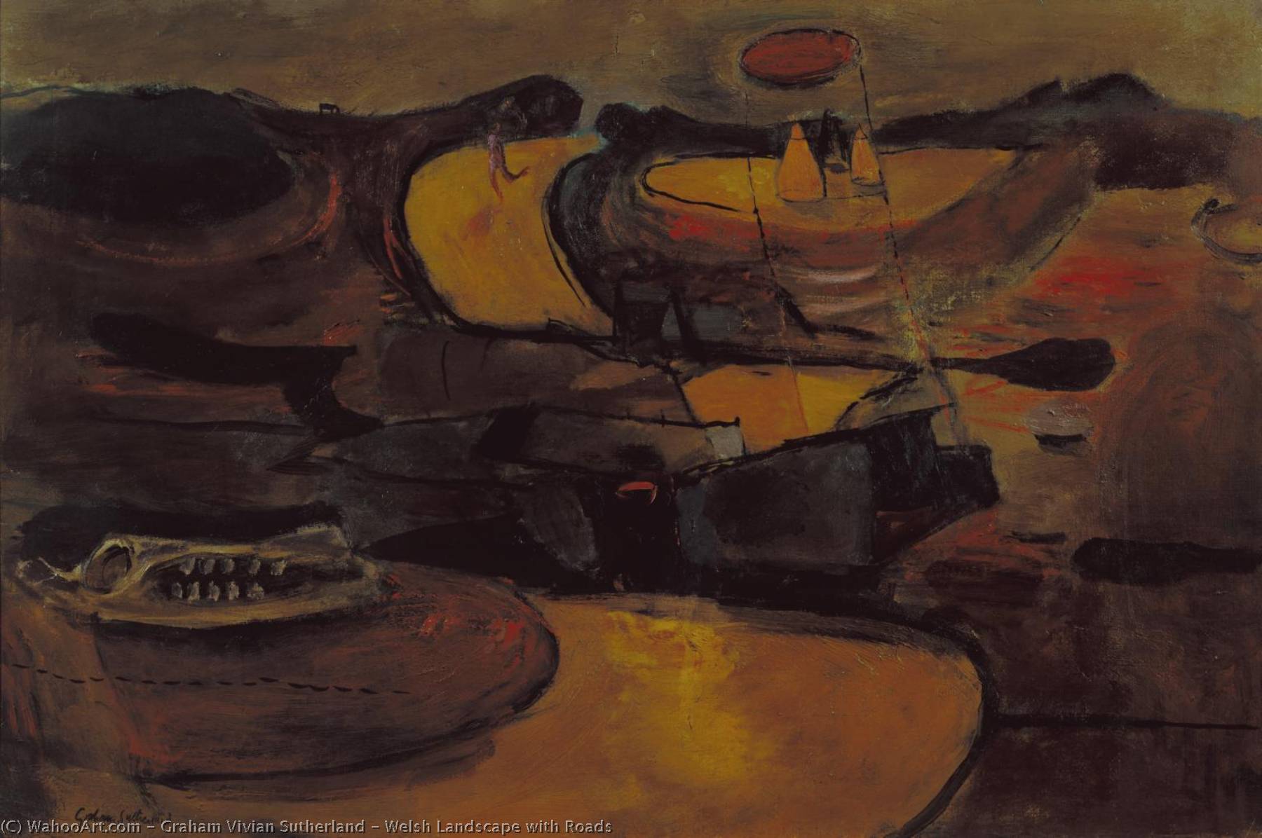 Welsh Landscape With Roads — Graham Vivian Sutherland