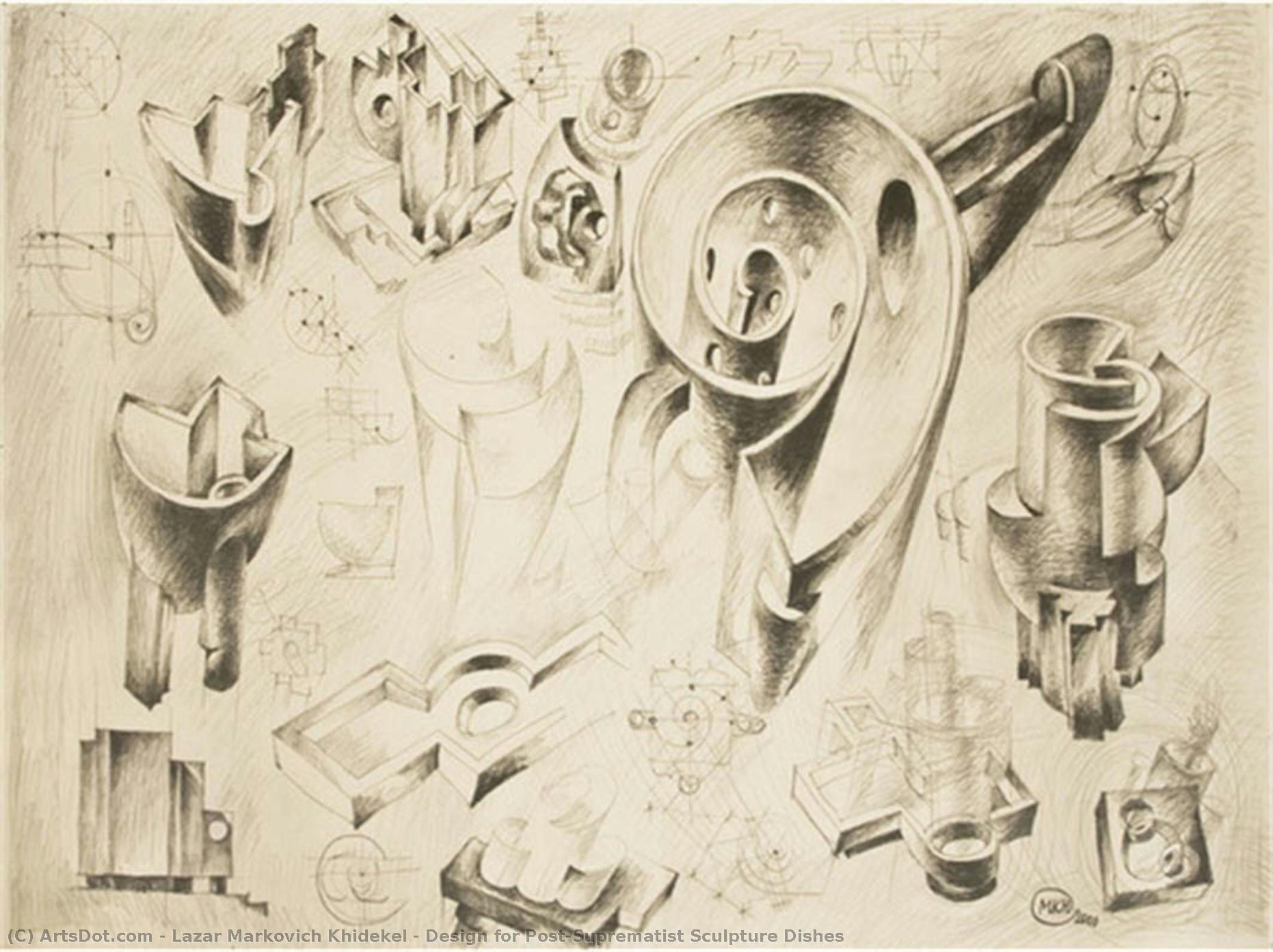 Design For Post-suprematist Sculpture Dishes — Lazar Markovich Khidekel