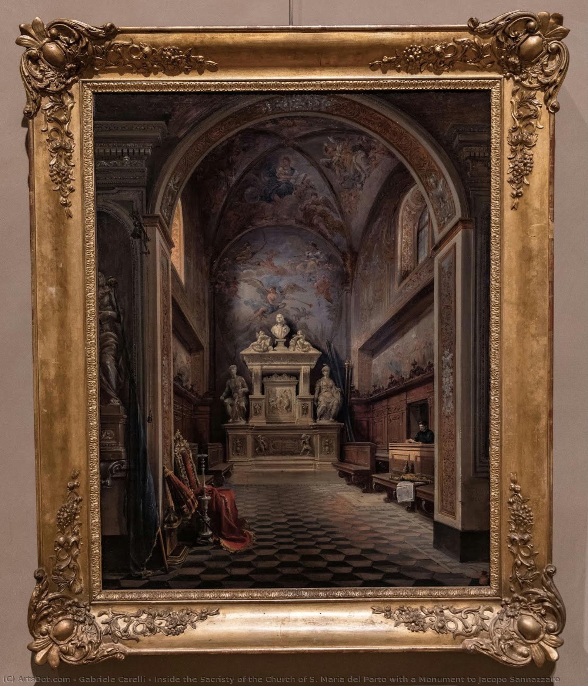 Inside The Sacristy Of The Church Of S. Maria Del Parto With A Monument To Jacopo Sannazzaro — Gabriele Carelli