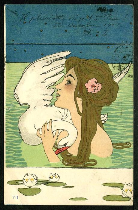 Leda And The Swan (8) — Raphael Kirchner