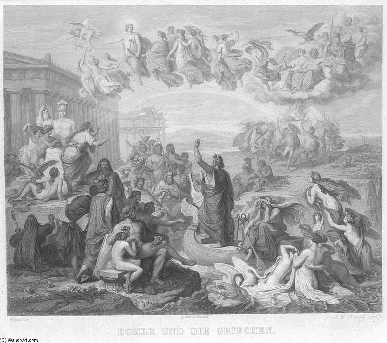 Homer Und Die Griechen Raab Nach Wilhelm Von Kaulbach — Wilhelm Von Kaulbach