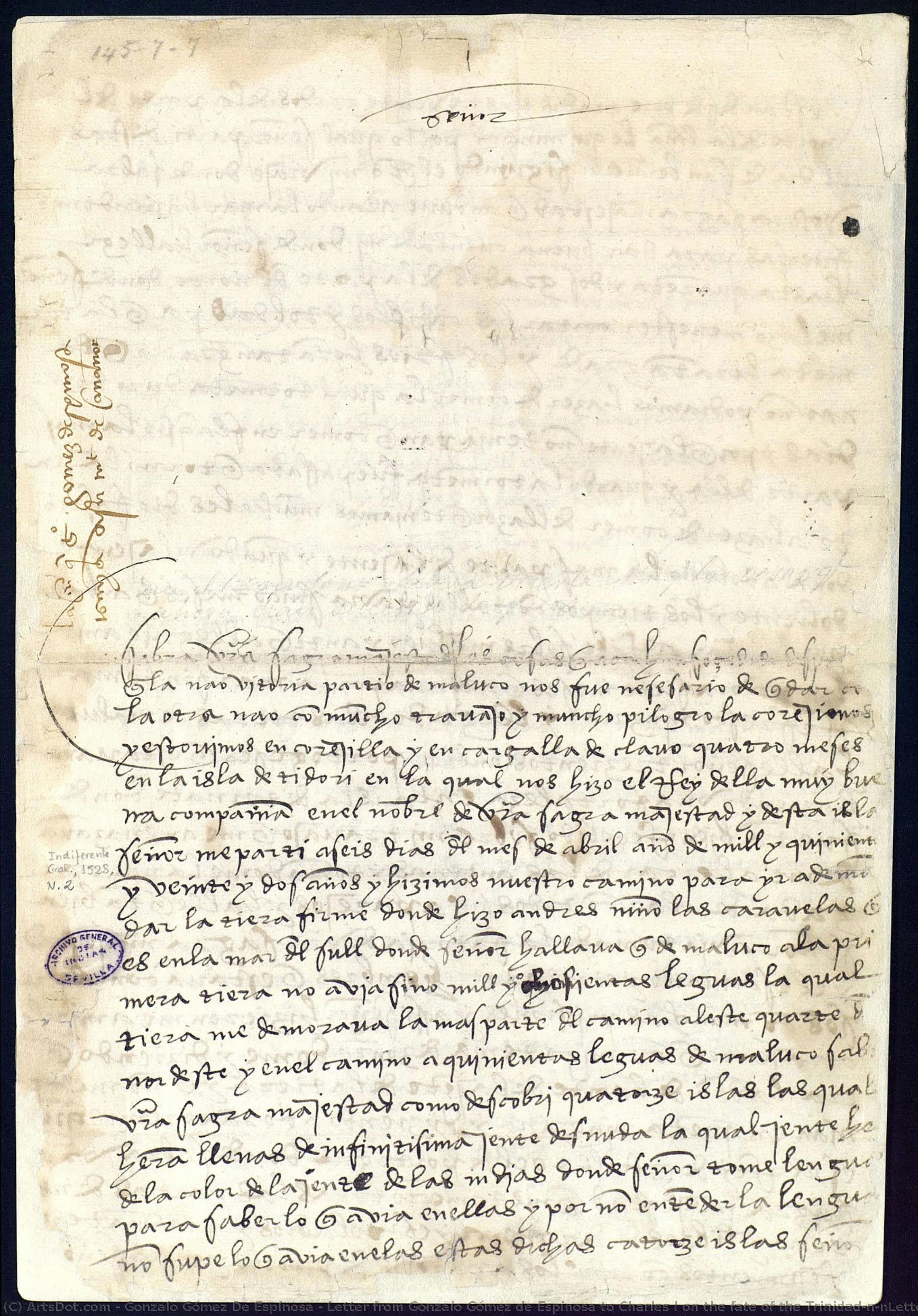 Letter From Gonzalo Gómez De Espinosa To Charles I On The Fate Of The Trinidad\n\nletter From Gonzalo Gómez De Espinosa To Charles I On The Fate Of The Trinidad / Page 01 — Gonzalo Gómez De Espinosa