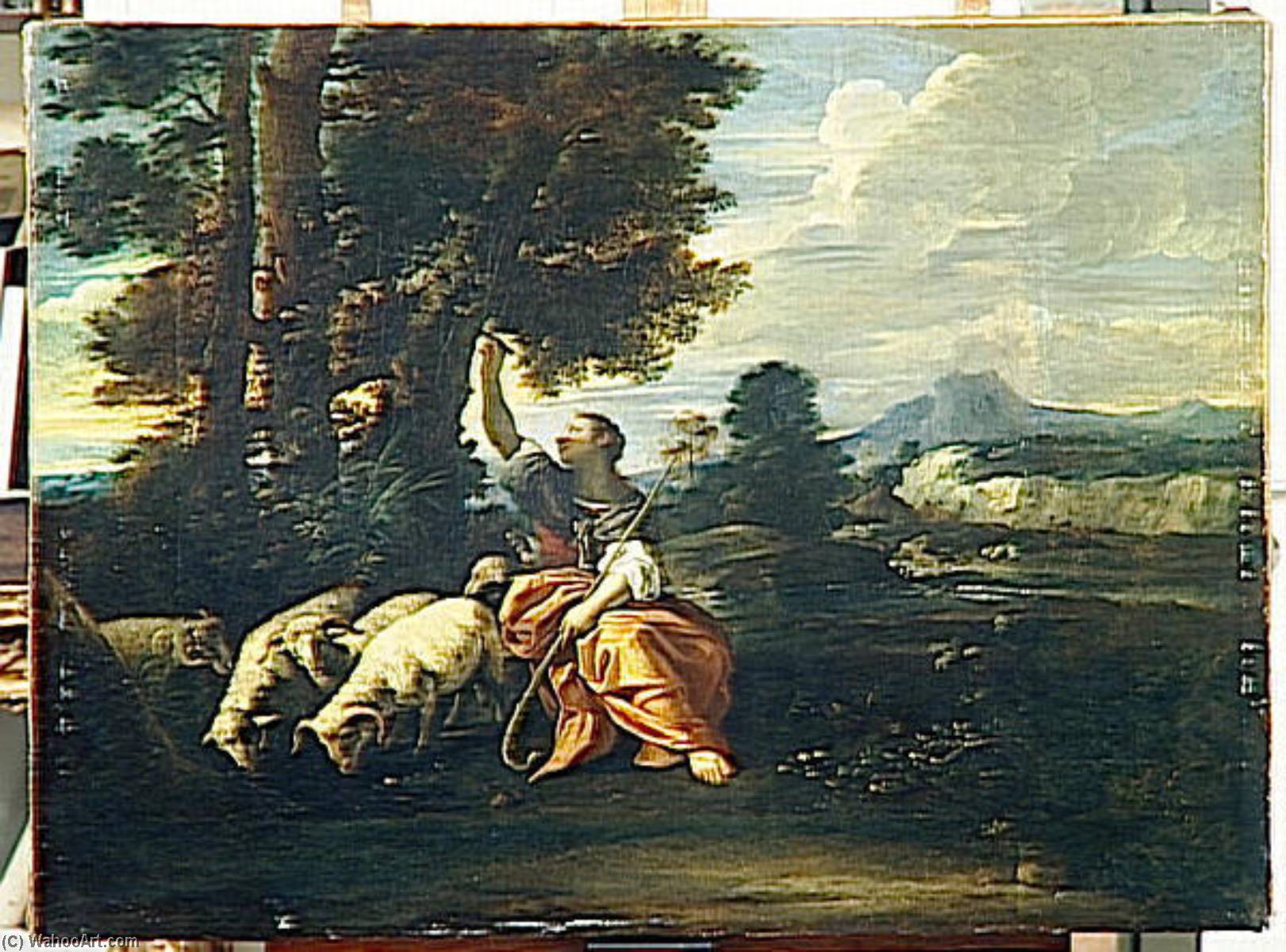Herminie Gardant Ses Troupeaux Grave Sur Un Arbre Le Nom De Tancrede — Da Pier Francesco Mola