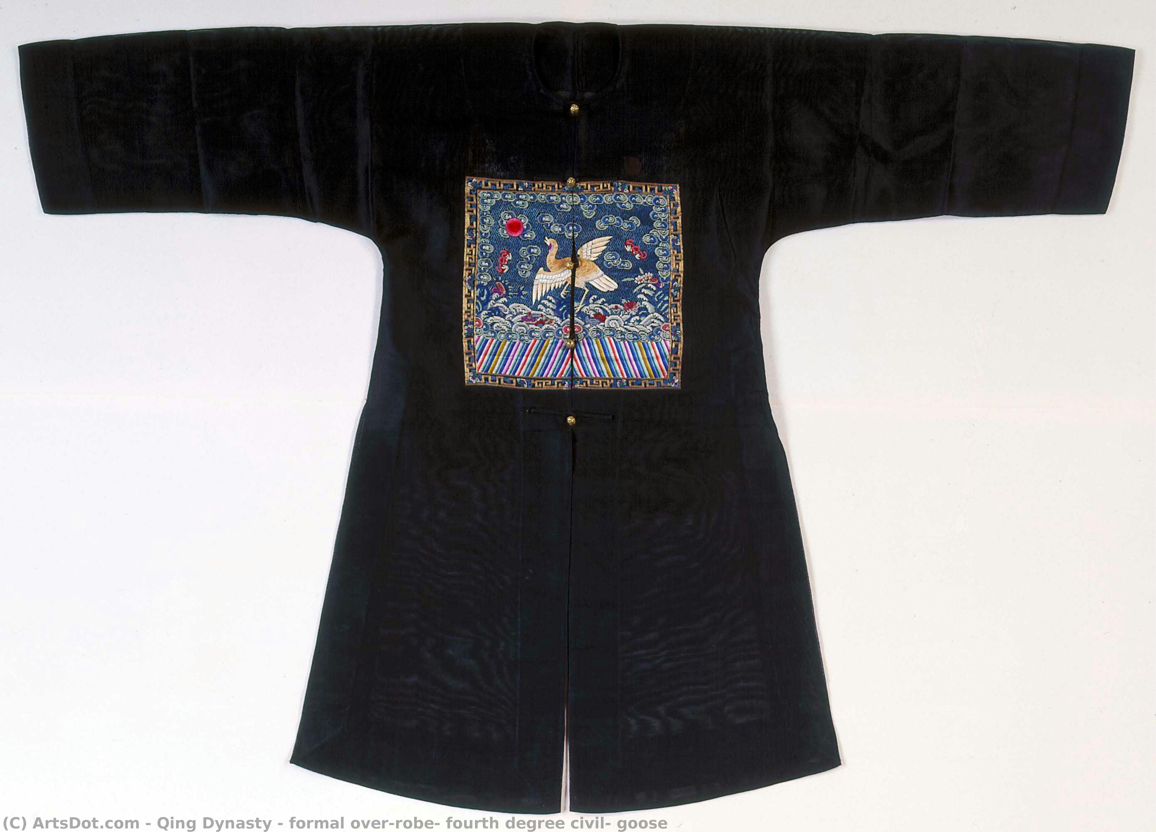 Formal Over-robe, Fourth Degree Civil, Goose — Qing Dynasty